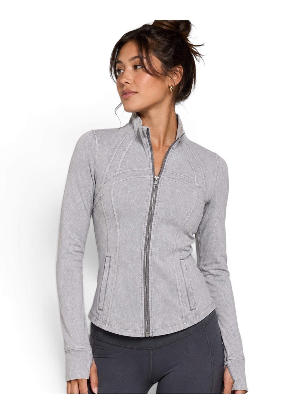 Lululemon Define Jacket Garment Dye Washed Luna Gray Luxtreme Zip Up Yoga